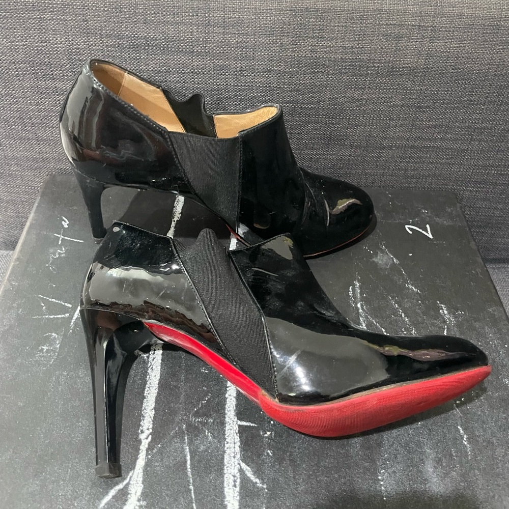 christian louboutin heeled black boots size 36